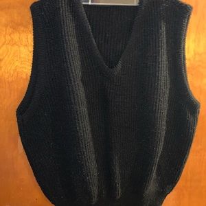 Women’s black sweater vest; handmade